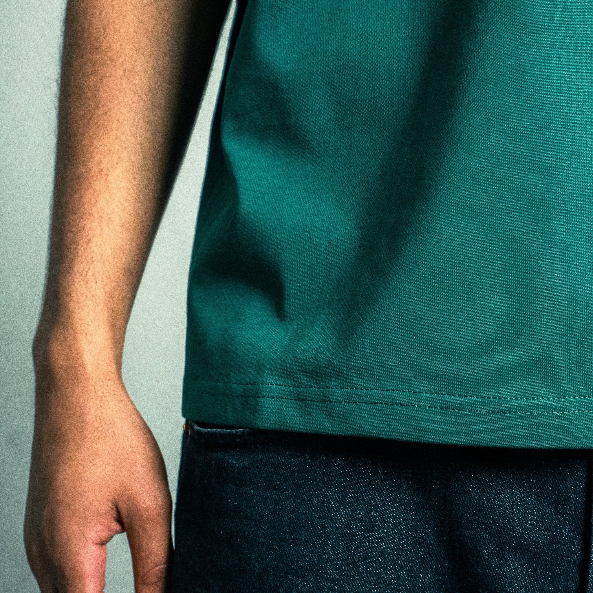 GREEN BEAN BOXY TEE - 280 GSM - Buzzin Beans