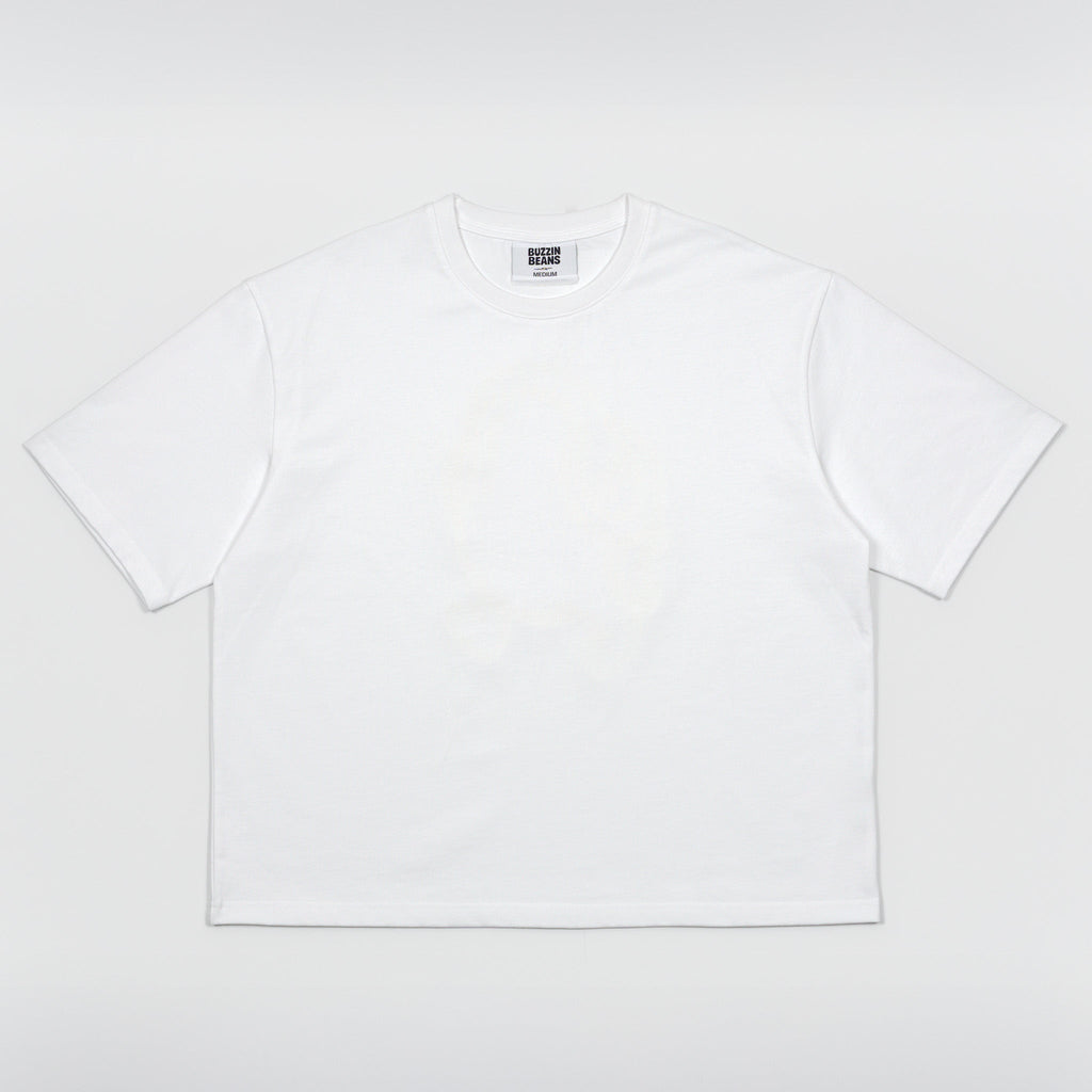 WHITE BEAN BOXY TEE - 280 GSM - Buzzin Beans