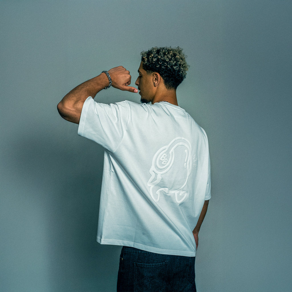 WHITE BEAN BOXY TEE - 280 GSM - Buzzin Beans